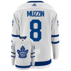 Men Adidas Toronto Maple Leafs #8 Jake Muzzin White Road Authentic Stitched NHL Jersey