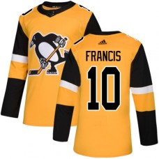 Men Adidas Pittsburgh Penguins #10 Ron Francis Premier Gold Alternate NHL Jersey