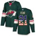 Men Adidas Minnesota Wild #21 Eric Fehr Authentic Green USA Flag Fashion NHL Jersey