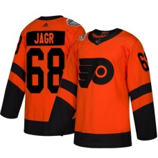 Men Adidas Philadelphia Flyers #68 Jaromir Jagr Orange Authentic 2019 Stadium Series Stitched NHL Jersey