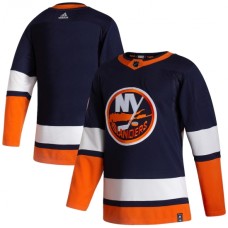 Men New York Islanders Blank adidas Navy 2020-21 Reverse Retro Authentic Stitched Jersey