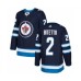 Men Winnipeg Jets #2 Anthony Bitetto Premier Navy Blue Home Hockey Stitched Jersey