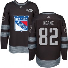 Men Adidas New York Rangers #82 Joey Keane Authentic Black 1917-2017 100th Anniversary NHL Jersey