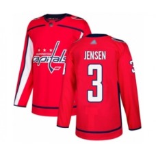 Men Washington Capitals #3 Nick Jensen Authentic Red Home Hockey Stitched Jersey