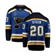 Men St. Louis Blues #20 Alexander Steen Fanatics Branded Royal Blue Home Breakaway 2019 Stanley Cup Final Bound Hockey Jersey