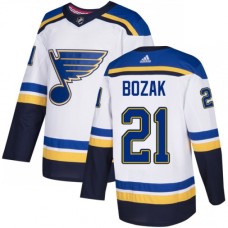 Men Adidas St. Louis Blues #21 Tyler Bozak Authentic White Away NHL Jersey