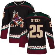 Men Adidas Arizona Coyotes #25 Thomas Steen Authentic Black Alternate NHL Jersey