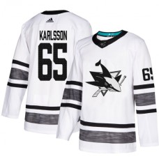 Men Adidas San Jose Sharks #65 Erik Karlsson White 2019 All-Star Game Parley Authentic Stitched NHL Jersey