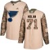 Men Adidas St. Louis Blues #71 Jordan Nolan Authentic Camo Veterans Day Practice NHL Jersey