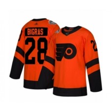 Men Philadelphia Flyers #28 Chris Bigras Authentic Orange 2019 Stadium Series Hockey Stitched Jersey