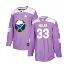 Men Buffalo Sabres #33 Colin Miller Authentic Purple Fights Cancer Practice Hockey Stitched Jersey