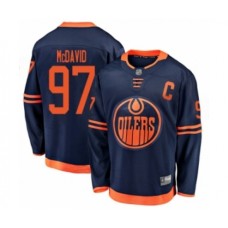 Men Edmonton Oilers #97 Connor McDavid Authentic Navy Blue Alternate Fanatics Branded Breakaway Hockey Stitched Jersey