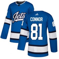 Men Adidas Winnipeg Jets #81 Kyle Connor Authentic Blue Alternate NHL Jersey