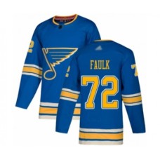 Men St. Louis Blues #72 Justin Faulk Authentic Navy Blue Alternate Hockey Stitched Jersey