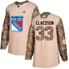 Men Adidas New York Rangers #33 Fredrik Claesson Authentic Camo Veterans Day Practice NHL Jersey