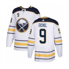 Men Adidas Buffalo Sabres #9 Jack Eichel Authentic White Away NHL Jersey