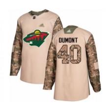 Men Minnesota Wild #40 Gabriel Dumont Authentic Camo Veterans Day Practice Hockey Stitched Jersey