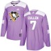 Men Adidas Pittsburgh Penguins #7 Matt Cullen Authentic Purple Fights Cancer Practice NHL Jersey