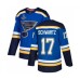 Men St. Louis Blues #17 Jaden Schwartz Authentic Royal Blue Home 2019 Stanley Cup Champions Hockey Jersey