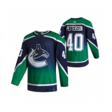 Men Vancouver Canucks #40 Elias Pettersson Green 2020-21 Reverse Retro Alternate Hockey Stitched Jersey