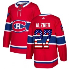 Men Adidas Montreal Canadiens #27 Karl Alzner Authentic Red USA Flag Fashion NHL Jersey