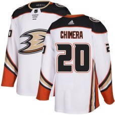 Men Adidas Anaheim Ducks #20 Jason Chimera Authentic White Away NHL Jersey