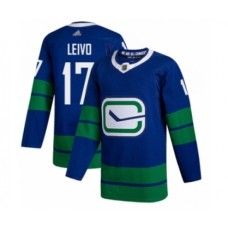 Men Vancouver Canucks #17 Josh Leivo Authentic Royal Blue Alternate Hockey Stitched Jersey