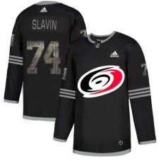 Men Adidas Carolina Hurricanes #74 Jaccob Slavin Black Authentic Classic Stitched NHL Jersey