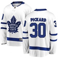 Men Toronto Maple Leafs #30 Calvin Pickard Authentic White Away Fanatics Branded Breakaway NHL Jersey