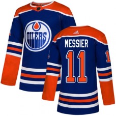 Men Adidas Edmonton Oilers #11 Mark Messier Premier Royal Blue Alternate NHL Jersey