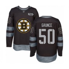 Men Boston Bruins #50 Brendan Gaunce Authentic Black 1917-2017 100th Anniversary Hockey Stitched Jersey