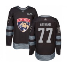 Men Florida Panthers #77 Frank Vatrano Authentic Black 1917-2017 100th Anniversary Hockey Stitched Jersey