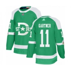 Men Dallas Stars #11 Mike Gartner Authentic Green 2020 Winter Classic Hockey Stitched Jersey