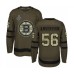 Men Boston Bruins #56 Axel Andersson Authentic Green Salute to Service 2019 Stanley Cup Final Bound Hockey Jersey