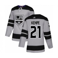 Men Los Angeles Kings #21 Mario Kempe Authentic Gray Alternate Hockey Stitched Jersey