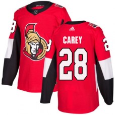 Men Adidas Ottawa Senators #28 Paul Carey Premier Red Home NHL Jersey