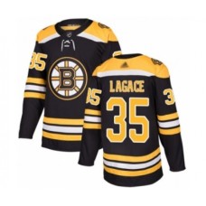 Men Boston Bruins #35 Maxime Lagace Authentic Black Home Hockey Stitched Jersey