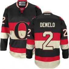 Men Reebok Ottawa Senators #2 Dylan DeMelo Authentic Black Third NHL Jersey