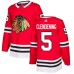 Men Adidas Chicago Blackhawks #5 Adam Clendening Authentic Red Home NHL Jersey