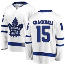 Men Toronto Maple Leafs #15 Adam Cracknell Authentic White Away Fanatics Branded Breakaway NHL Jersey