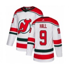 Men Adidas New Jersey Devils #9 Taylor Hall Premier White Alternate NHL Jersey