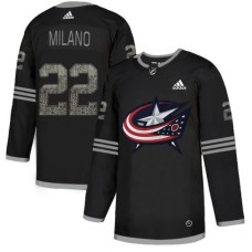 Men Adidas Columbus Blue Jackets #22 Sonny Milano Black Authentic Classic Stitched NHL Jersey