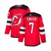 Men New Stitched Jersey Devils #7 Matt Tennyson Authentic Red Home Hockey Stitched Jersey