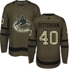 Men Adidas Vancouver Canucks #40 Elias Pettersson Green Salute to Service Stitched NHL Jersey