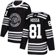 Men Adidas Chicago Blackhawks #81 Marian Hossa Authentic Black 2019 Winter Classic NHL Jersey