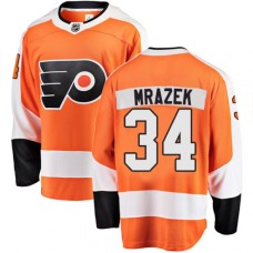 Men Philadelphia Flyers #34 Petr Mrazek Fanatics Branded Orange Home Breakaway NHL Jersey