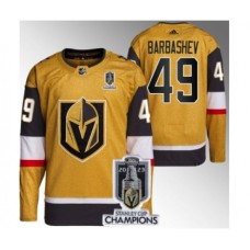 Men Vegas Golden Knights #49 Ivan Barbashev Gold 2023 Stanley Cup Champions Stitched Jersey