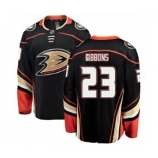 Men Anaheim Ducks #23 Brian Gibbons Authentic Black Home Fanatics Branded Breakaway NHL Jersey