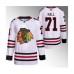 Men Chicago Blackhawks #71 Taylor Hall White Stitched Hockey Jersey