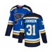 Men St. Louis Blues #31 Chad Johnson Authentic Royal Blue Home 2019 Stanley Cup Final Bound Hockey Jersey